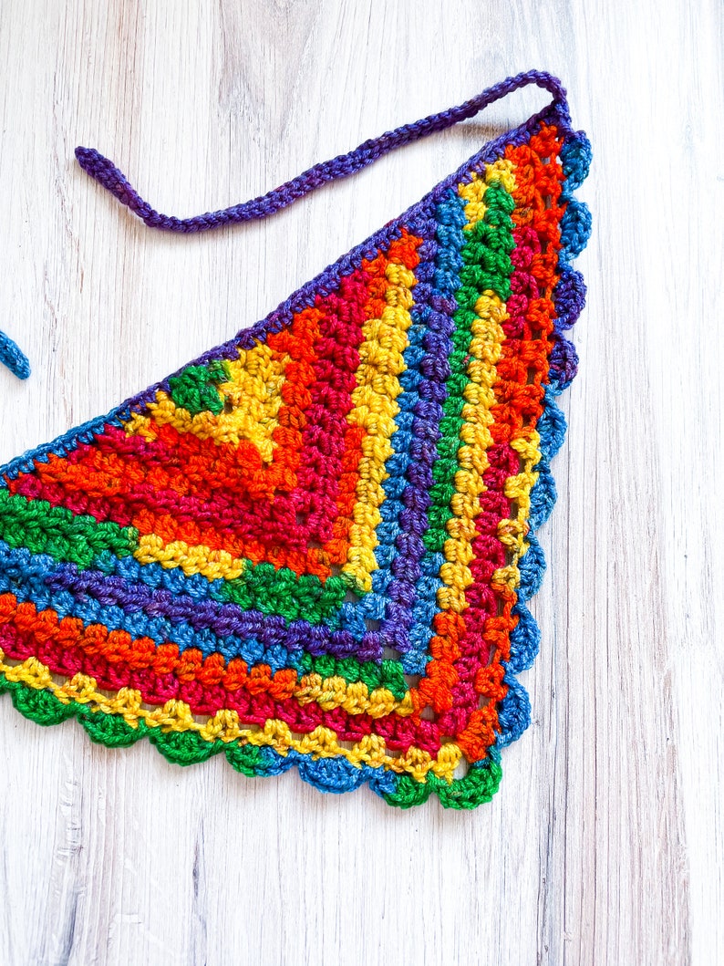 Gay Pride Bandana // Crochet Rainbow Striped Headband // Etsy