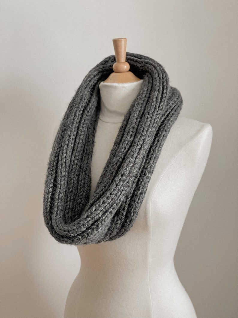 KNIT PATTERN // Harper Knit Infinity Scarf // Easy Knitting Pattern // Instant Download PDF Instruction // Beginner Chunky Quick Projects image 3