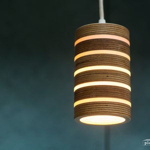 Plywood ceiling lamp - cylinder plywood lamp - patterned plywood lamp - pendant light - point light