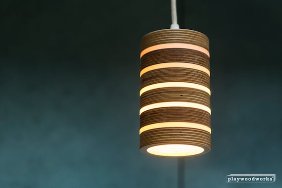 Plywood Ceiling Lamp Cylinder Plywood Lamp Patterned Plywood Lamp