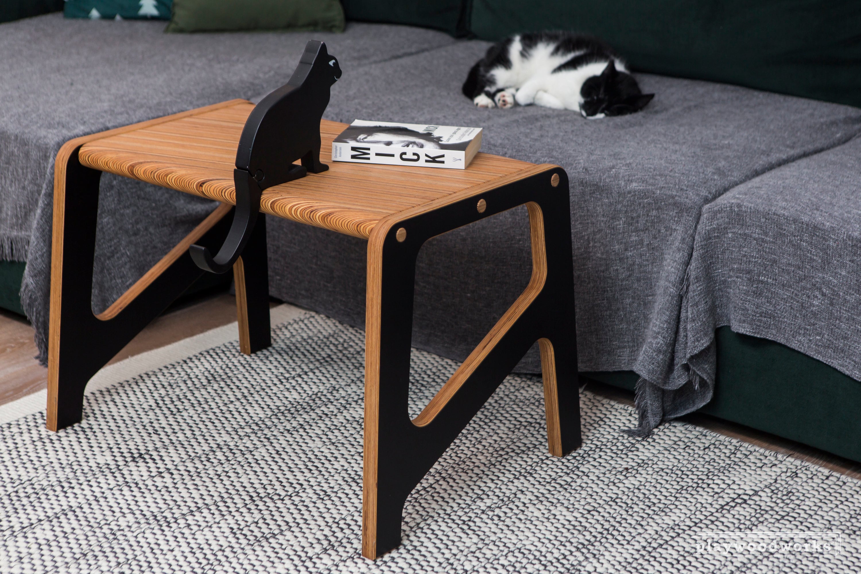 Coffee Table 50cm High Made of Black Laminated Birch Plywood Etsy UK