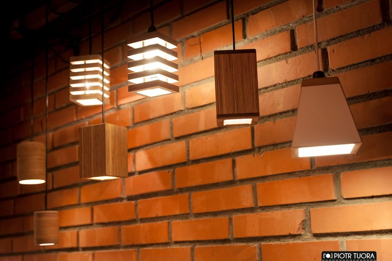 Plywood ceiling lamp wooden lamp pendant light point Etsy