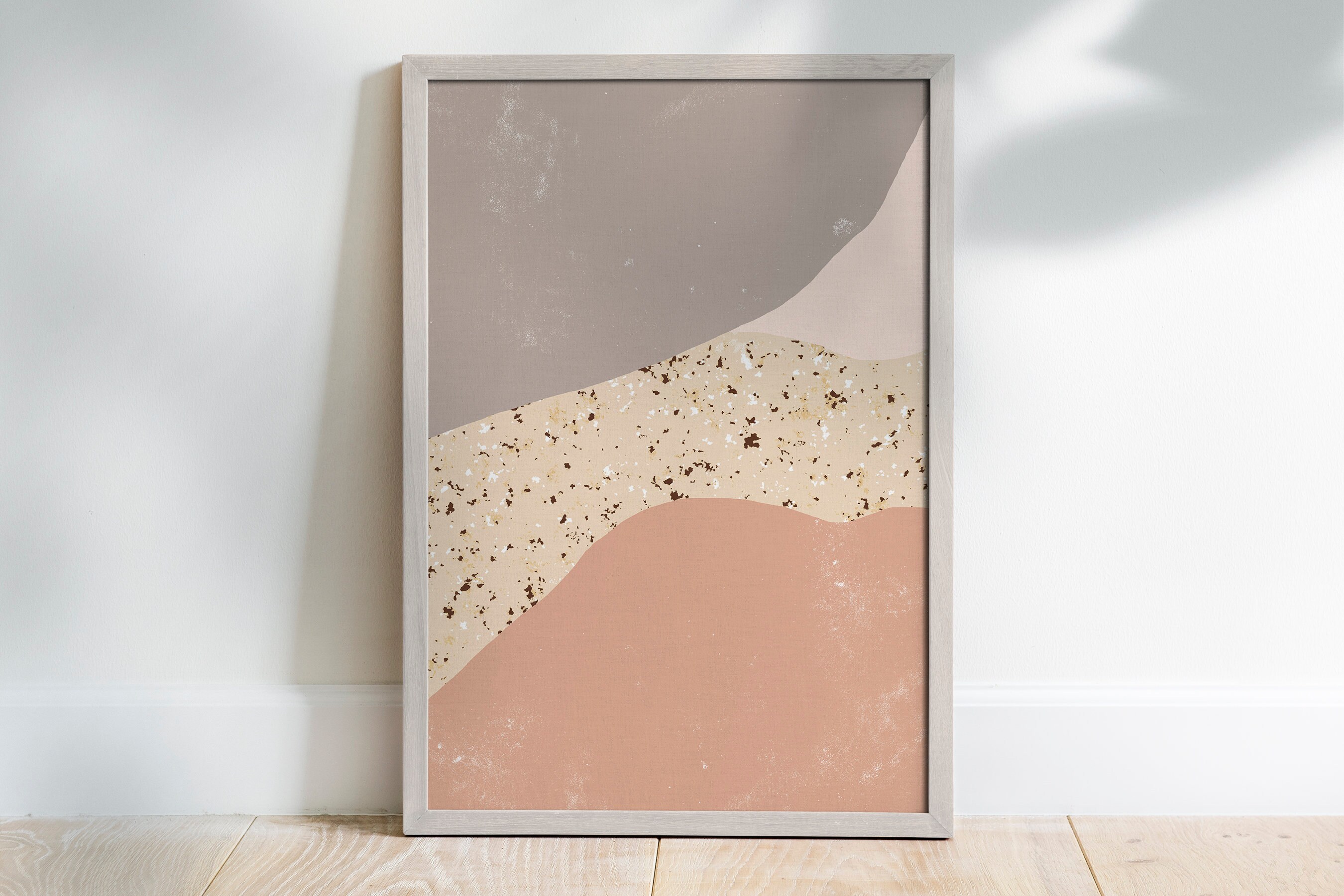 Monochrome Terrazzo Art Print Printable Artwork Kitchen Modern Pastel Pink Office in Livingroom Minimal Style Office Wall Decor