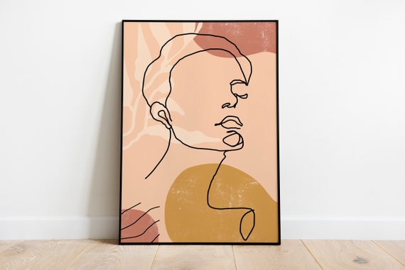 Face Line Drawing Boho Wall Print Abstract Face Line Art Print Etsy Face Line Drawing Boho Wall Print Abstract Face Line Art Print Etsy