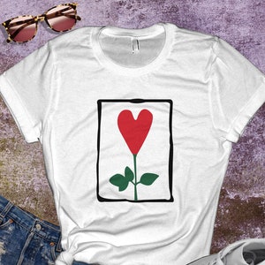 Rachel Green Clothing | Heart Flower Friends Shirt | T-Shirt From Friends | Ladies Tee | 90s Show Shirt | Comedy | Sitcom | As Seen On