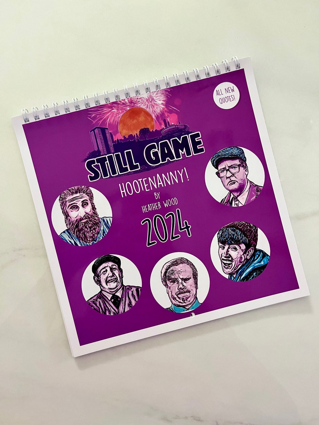 2024 hootenanny Still Game Calendar, by Heather Wood, Heather Wood
