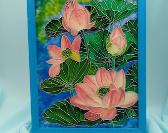 Stained glass picture "lotus"