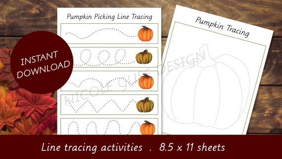 Pumpkin Line Tracing Fall Line Tracing Activity Prek Writing