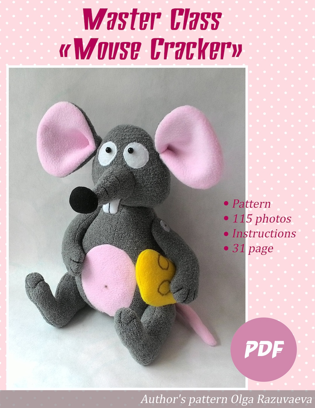 Mouse Sewing Pattern, Rat Toys, Pdf Sewing Patterns for Women, Pattern