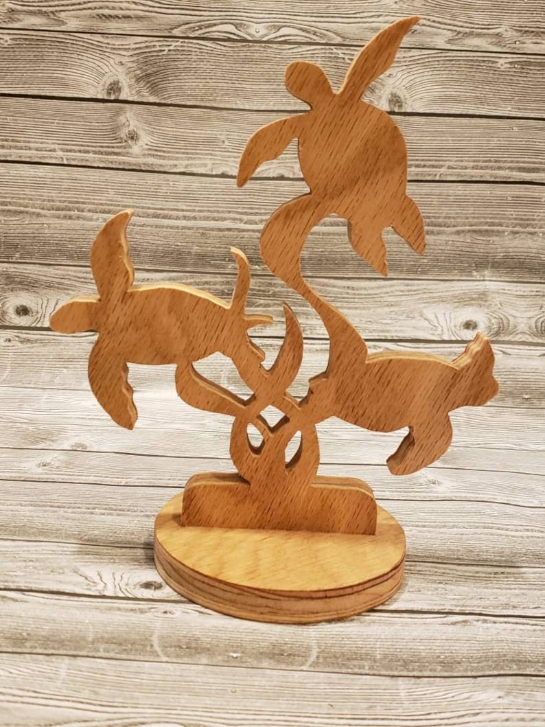 3 Turtle Statue Sea Life Scroll Saw Pattern Design Wood Etsy