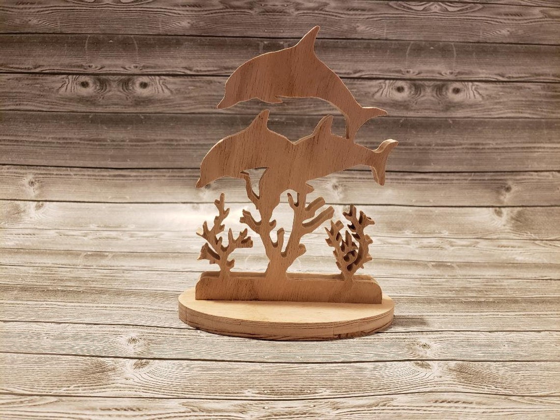 3 Dolphin Statue Sea Life Scroll Saw Pattern Design Wood Etsy Denmark