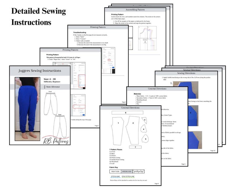 Joggers Sewing Pattern (PDF Digital Download) - Etsy