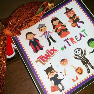 Halloween Gift Tag, Candygram, Twix, Favor Tags, School, Sports, Camp pdf file INSTANT DOWNLOAD,&quot;TWIX or Treat&quot;