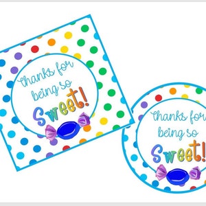 Thanks For Being So Sweet Favor Tag - INSTANT DOWNLOAD - PDF Candygram, Appreciation, Treat Tags, Sweets