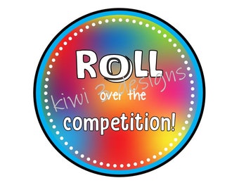 Team Gifts, Favor Tags, Cheer, Dance & Camp Gifts, Candy Gram, Inspirational PDF file INSTANT DOWNLOAD, "RoLL over the Competition!"