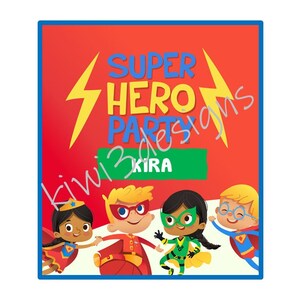 Personalized Superhero Favor tags, Super Hero Thank you Tags, Gift Favors, Birthday party decorations, Party supplies INSTANT DOWNLOAD