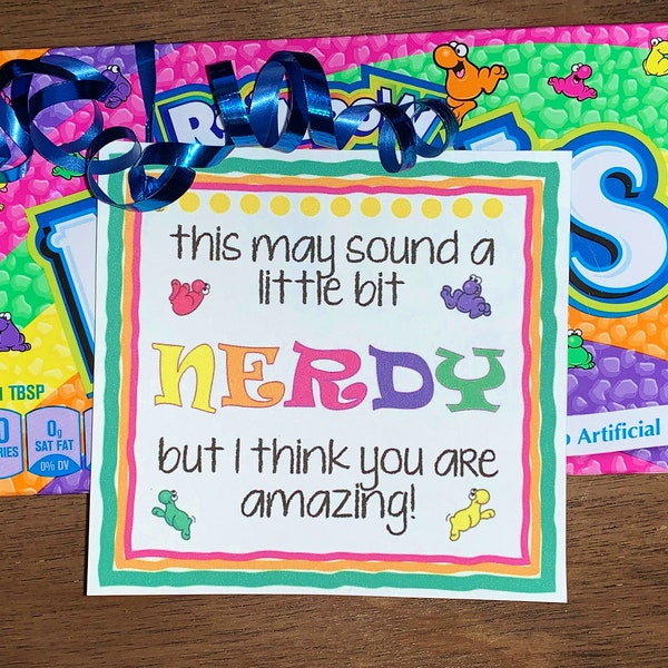 Team Gifts, Favor Tags, Cheer, Dance & Camp Gifts, Candy Gram, Inspirational PDF file INSTANT DOWNLOAD, "may sound a bit NeRdY...amazing!"
