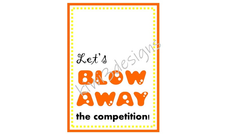Let's Blow Away the Competition Favor Tag INSTANT - Etsy