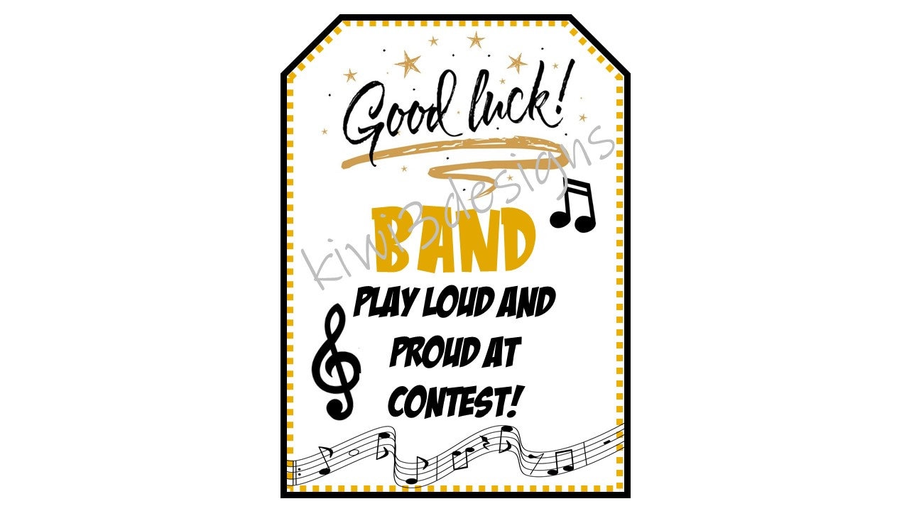 Good Luck Band Play Loud and Proud Favor tags, Thank you Tags, Gift Favors, PDF INSTANT DOWNLOAD