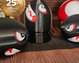 Super Mario Banzai Bill Container modèle imprimé 3D, idée cadeau pour joueur, merchandising pour les fans de Mario, objet de collection Nintendo, décoration de chambre geek