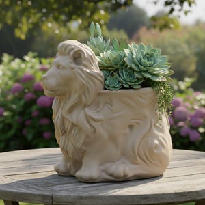 Majestic Lion Succulent Planter - Flower Pot Decor