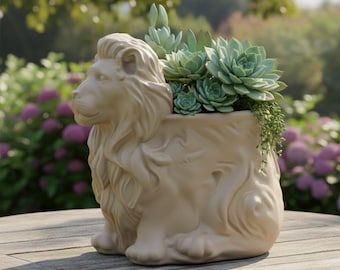 Majestic Lion Succulent Planter - Flower Pot Decor