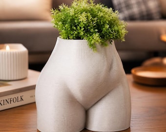 Female Figure Vase, Body Positive Succulent Planter, Modern Feminine Home Decor, Unique Gift for Her, 3D Printed Indoor Plant Pot