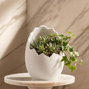 Jardinière d'oeufs | Pot de fleurs minimaliste moderne | Décoration intérieure extérieure | Jardinière imprimée en 3D, cadeau de Pâques