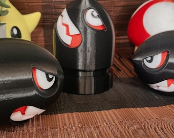 Modelo impreso en 3D del contenedor Banzai Bill de Super Mario, idea de regalo para gamers, merchandising para fans de Mario, artículo de colección de Nintendo, decoración para habitaciones frikis.
