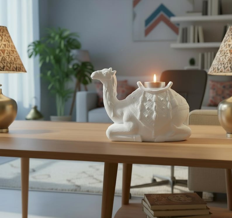 White Camel Tealight Holder, Camel Candle Holder, Desert Decor, Minimalist Decor, Unique Figurine