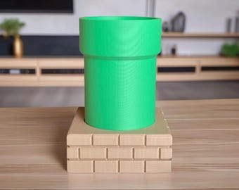 Portalápices Mario Pipe, portalápices impreso en 3D con forma de tubería de distorsión, organizador de escritorio Nintendo, decoración de oficina para gamers, regalo retro para gamers