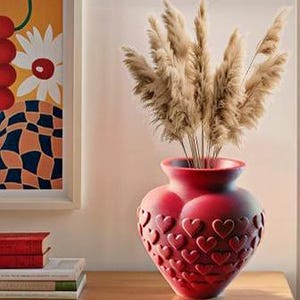 Elegante Valentinstag Herzvase für romantische Wohnkultur, perfektes Geschenk für die Lieben, einzigartiges Keramikandenken für besondere Anlässe