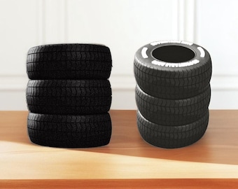 Personalized Tire Stack Pen Holder: A Unique Desk Organizer for Car Lovers