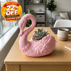 Elegant Swan Planter/Flower pot | Charming Indoor/Outdoor Decor | Mother's Day Gift