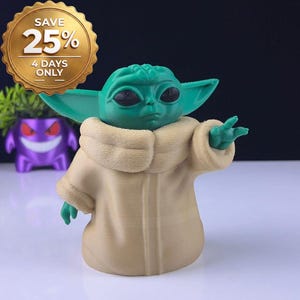 Figurine Baby Yoda : impression 3D réaliste - Décoration Star Wars image 1