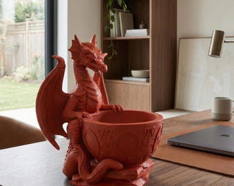 3D Printed Dragon Succulent Planter | Gothic Fantasy Dragon Pot | Mythical Home Decor Gift