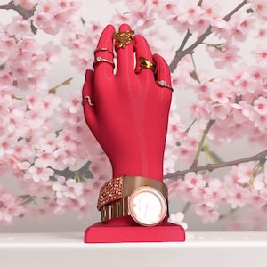 Hand Shaped Ring Bracelets Watches Holder, 3D Printed Organizer Stand, Jewelry Display, Gift for Mother&#39;s Day