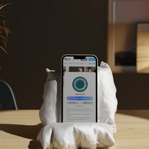 Soporte para teléfono inteligente con forma de almohada acogedora, diseño exclusivo de accesorio tecnológico impreso en 3D, idea de regalo de San Valentín