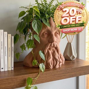 Fantasy Tree Man Pot – 3D-geprint bosgezicht woondecoratie