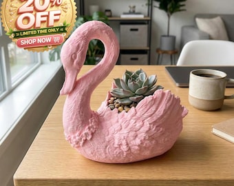 Jardinière/pot de fleur Cygne élégant | Décoration intérieure/extérieure de charme | Cadeau fête des mères