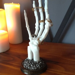 Skeleton Hand Jewelry Stand, Ring Holder, Jewelry Organizer, Gothic Decor, Earring Stand, Unique Gift