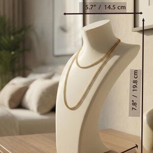 Measurements of Modern Necklace Display Stand – Minimalist Jewelry Bust Mannequin, with Color Customization