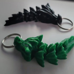Mythical Articulated Dragon Bone Keychain - Handcrafted Fantasy ...
