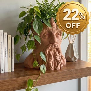 Pot d'homme arbre fantastique – Décoration d'intérieur visage boisé imprimé en 3D