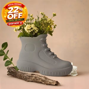Sneaker Vase — 3D Printed Shoe Planter, Gift for Sneakerheads, Trendy Desk & Shelf Decor