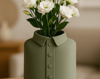 Shirt Collar Vase: 3D Printed Quirky Modern Flower Pot