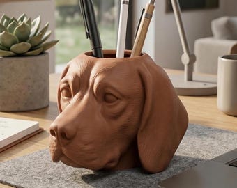 Beagle Pen Holder, Dog Desk Organizer, Animal Pencil Cup, Pet Lover Gift, Unique Office Accessory, Minimalist Decor