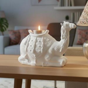 White Camel Tealight Holder, Camel Candle Holder, Desert Decor, Minimalist Decor, Unique Figurine