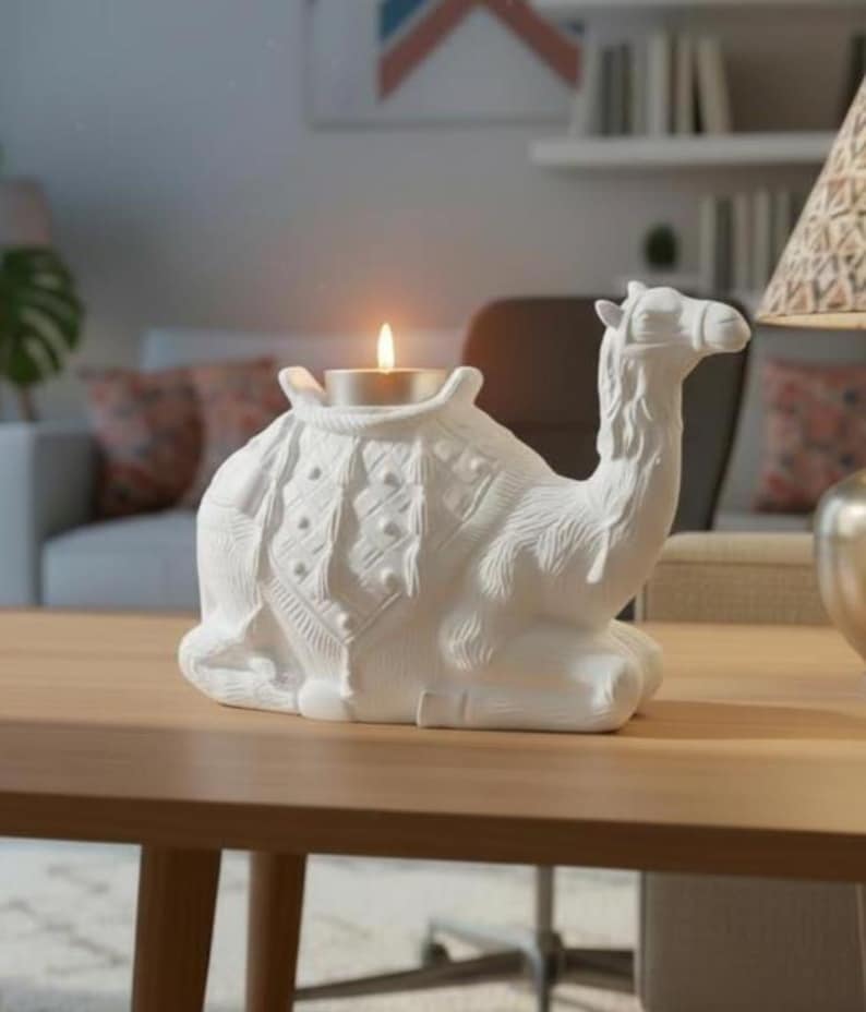 White Camel Tealight Holder, Camel Candle Holder, Desert Decor, Minimalist Decor, Unique Figurine