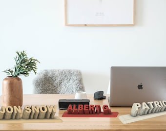 Desk Name Plate: Custom 3D Printed Sign (Standing, Personalized)